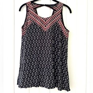 Sanctuary Black/Red Embellished Azteca Top, Sz S (P2P 17”)